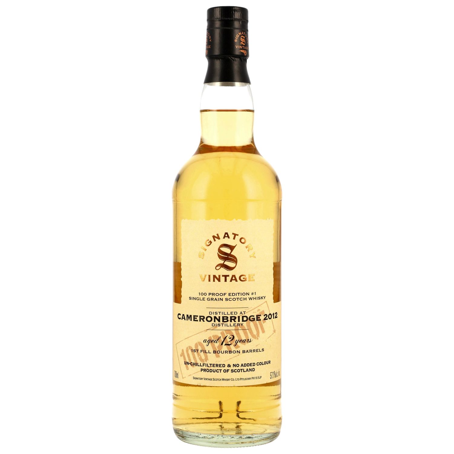Cameronbridge 12 Jahre - Signatory Vintage 100 Proof Miniatur