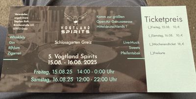 Eintrittskarte Vogtland Spirits Freitag
