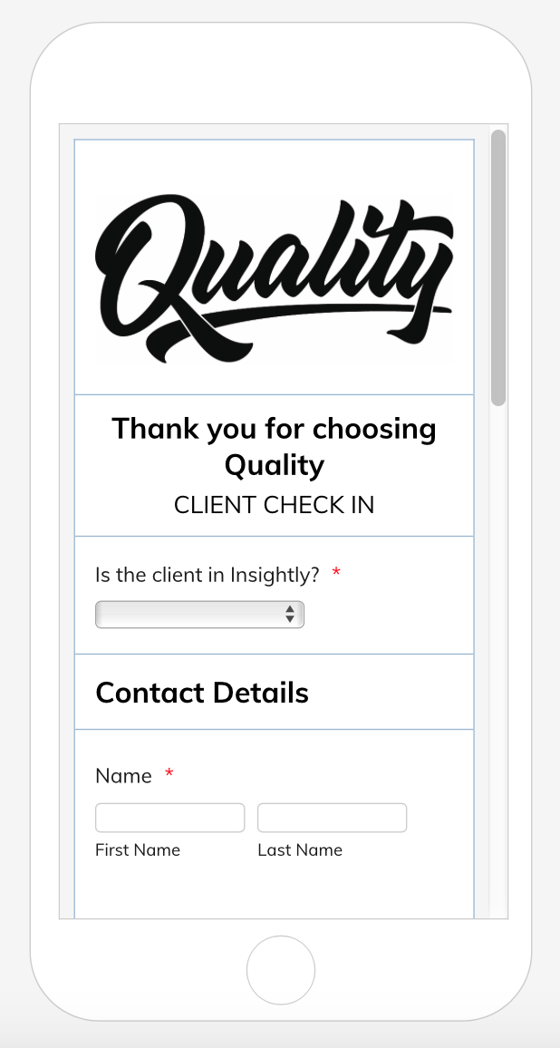 Digital Client Check In Form - Custom Built Digital Client Check In Form - Custom Built