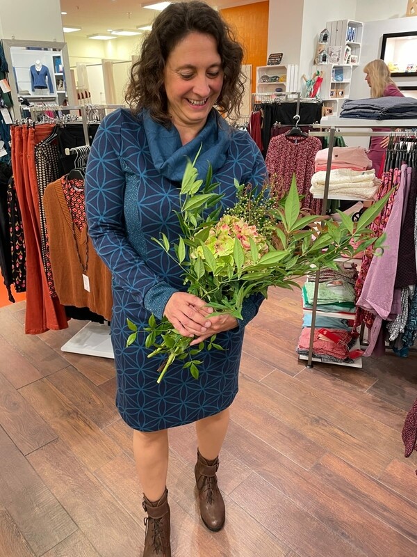 Miranda Merra Kragen-Kleid "Blue Kuschel" blau