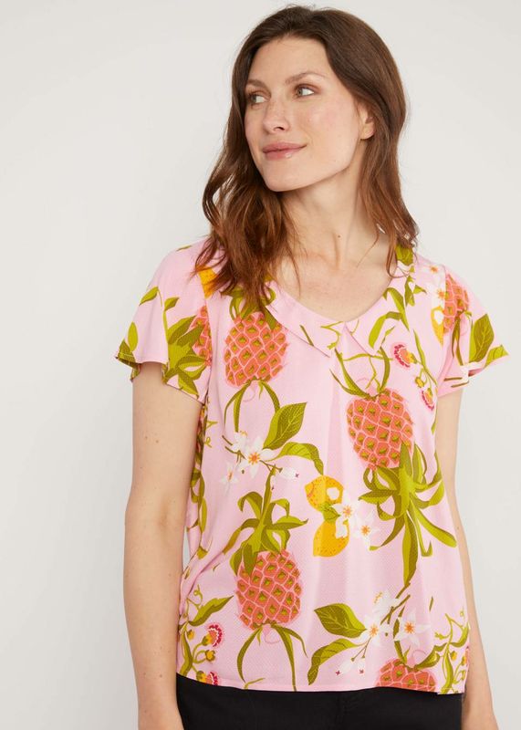 Blutsgeschwister Bluse Blutsgeschwister Bluse "Feed the Birds" rosa/gemustert