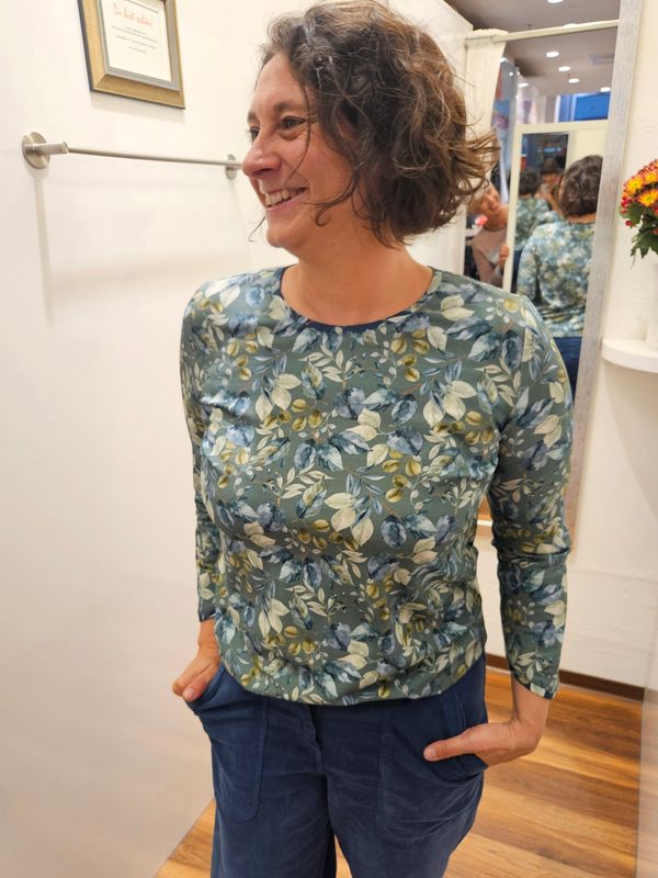 Miranda Merra Shirt Miranda Merra Shirt "Herbstlaub olive" grün/gemustert