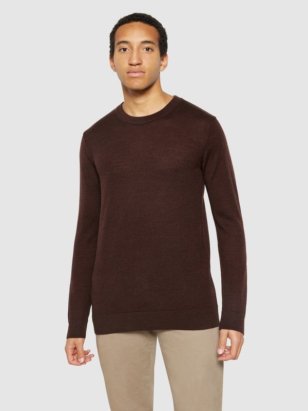 Knowledge Cotton Pullover aus Merinowolle braun Knowledge Cotton Pullover aus Merinowolle braun