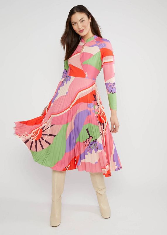 Blutsgeschwister Kleid "Dazzling Dreamscape" rosa/bunt gemustert 
