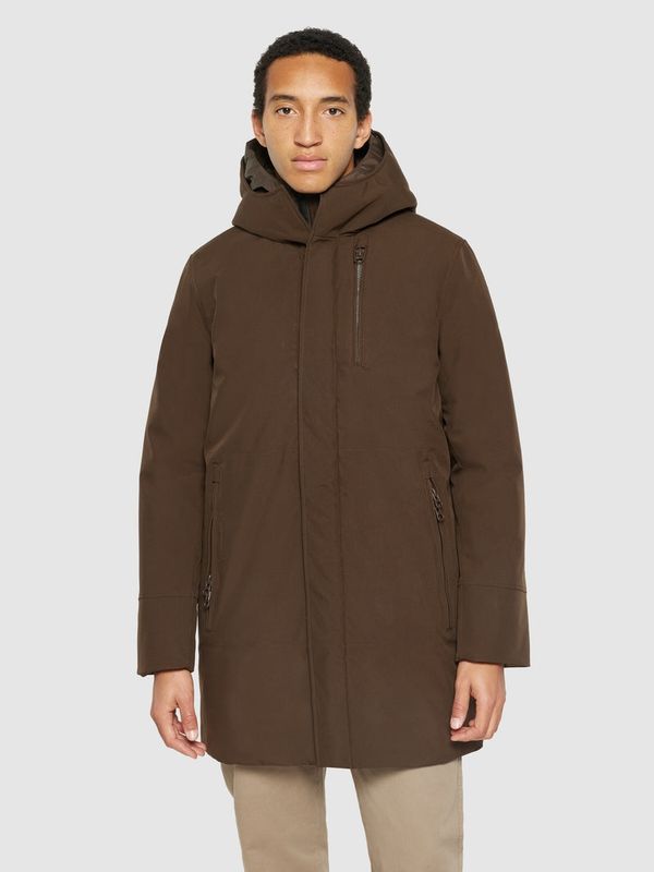 Knowledge Cotton Winterjacke lang braun