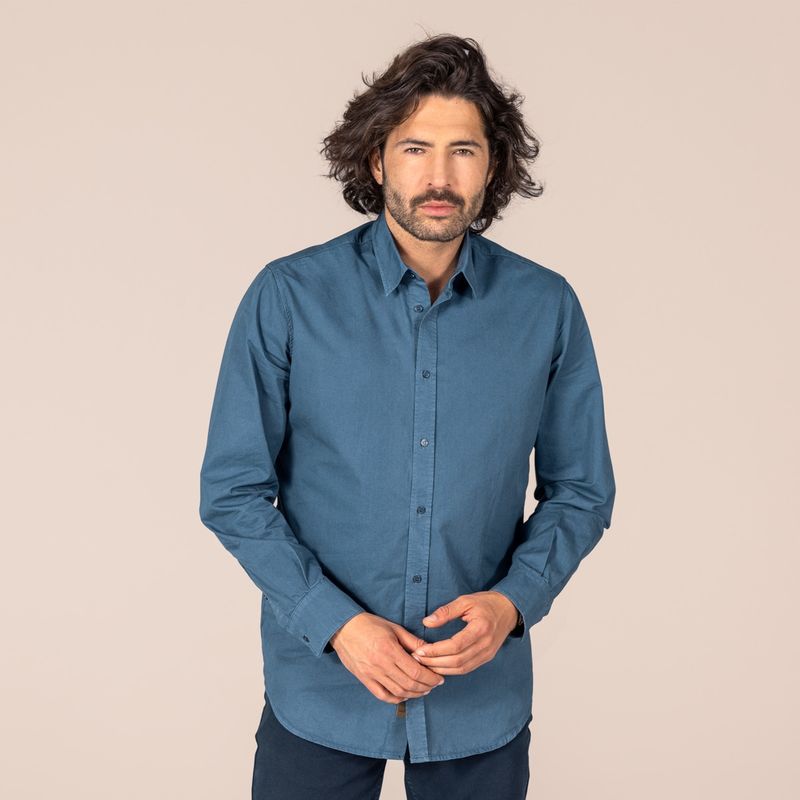 LivingCrafts Hemd langarm blau