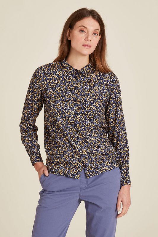 Tranquillo Bluse geknöpft C21 blau/geblümt Tranquillo Bluse geknöpft C21 blau/geblümt