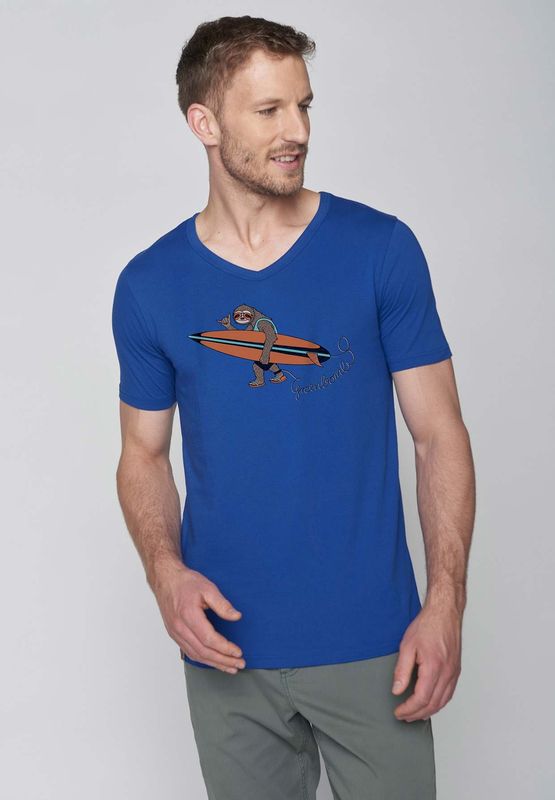 Greenbomb T-Shirt mit Faultier blau Greenbomb T-Shirt mit Faultier blau