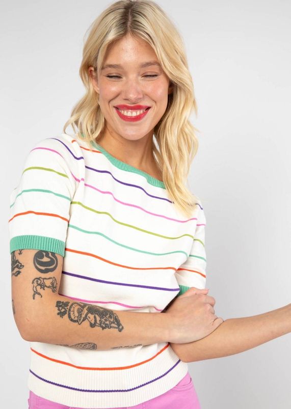 Blutsgeschwister Pullover Blutsgeschwister Pullover "Pretty Preppy" creme/gestreift