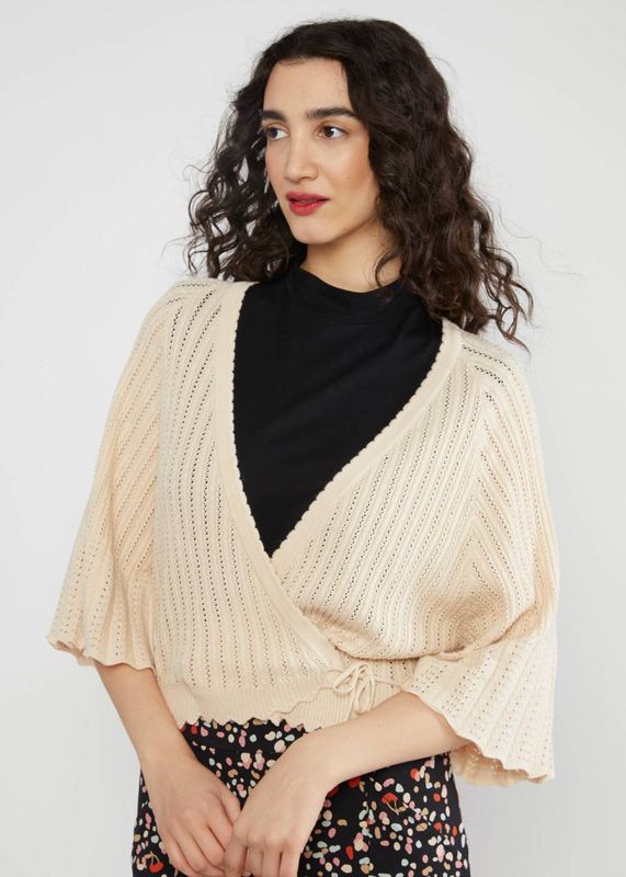Blutsgeschwister Strickjacke Blutsgeschwister Strickjacke "Fary Wrap" creme