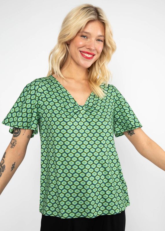 Blutsgeschwister Shirt Blutsgeschwister Shirt "Graceful Belle Air" grün/gemustert