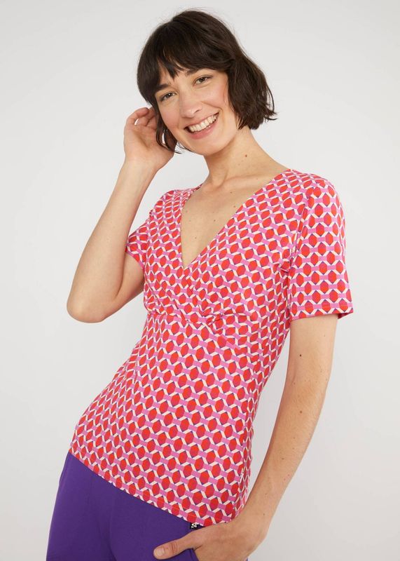 Blutsgeschwister Shirt Blutsgeschwister Shirt "Mon Soleil Cache" rot/gemustert