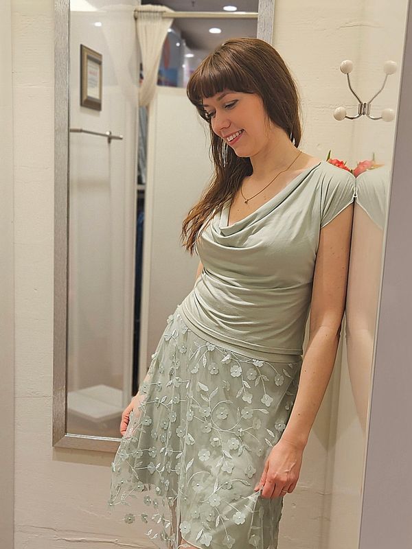 Miranda Merra Wasserfallshirt Miranda Merra Wasserfallshirt "Salbei" grün