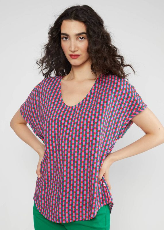 Blutsgeschwister Bluse Blutsgeschwister Bluse " The Grand Ease" pink/gemustert