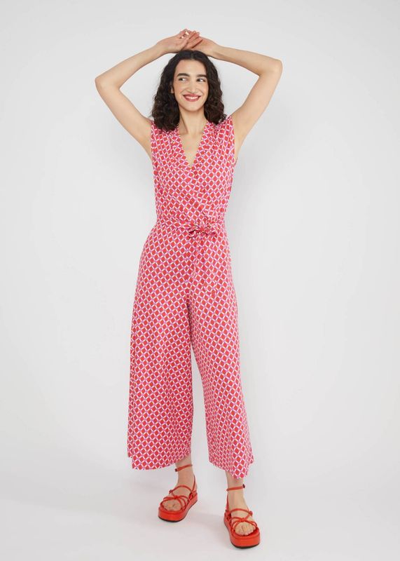 Blutsgeschwister Jumpsuit "Hello Fritjes Culotte" rot/gemustert 