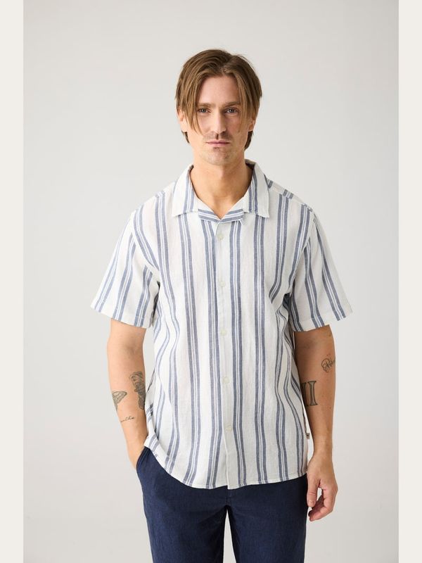 Knowledge Cotton Hemd kurzarm blau/weiß gestreift Knowledge Cotton Hemd kurzarm blau/weiß gestreift
