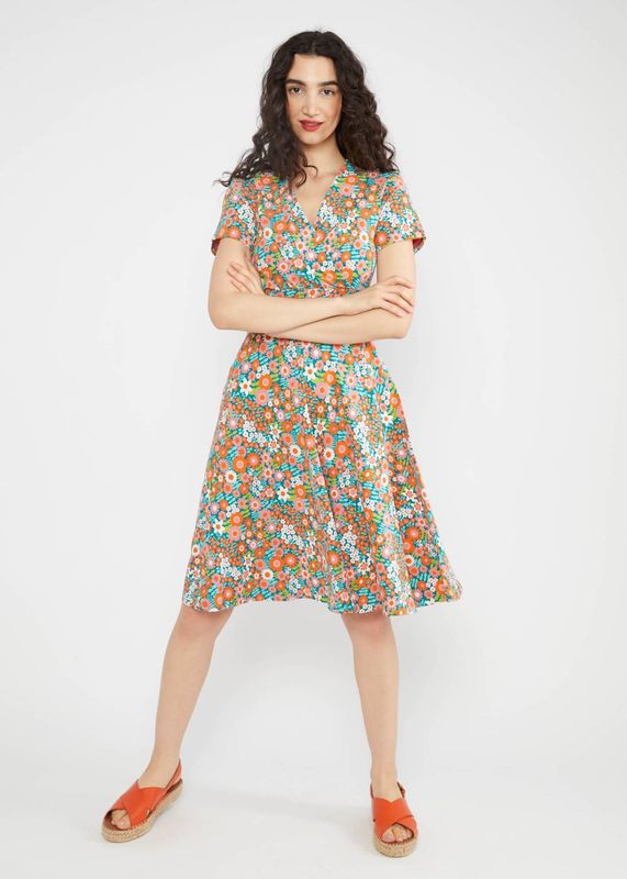 Blutsgeschwister Kleid "Shalala Tralala Spring" orange/geblümt 