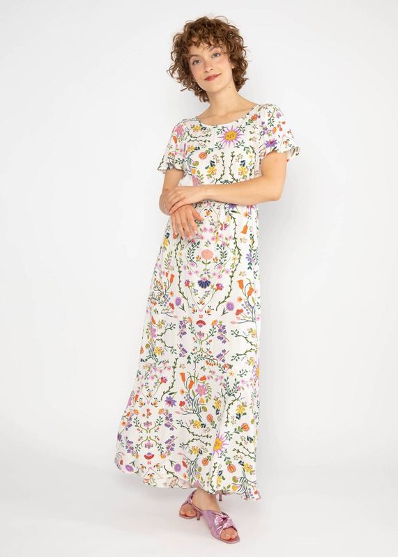 Blutsgeschwister Kleid Blutsgeschwister Kleid "Walzing Maltida" weiß/geblümt