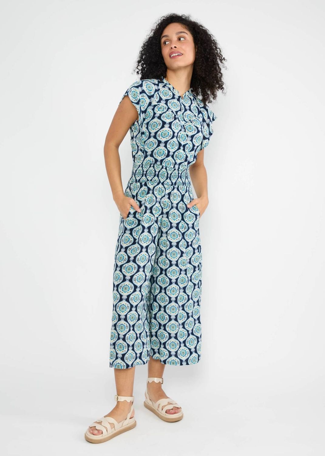 Blutsgeschwister Jumpsuit "Love's Lightnest Wings" blau/gemustert 