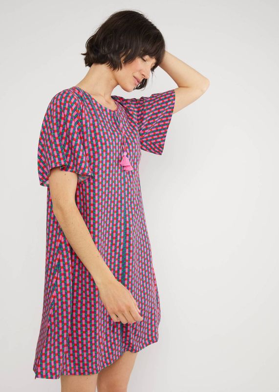 Blutsgeschwister Kleid Blutsgeschwister Kleid "Kaftan Wings" pink/gemustert