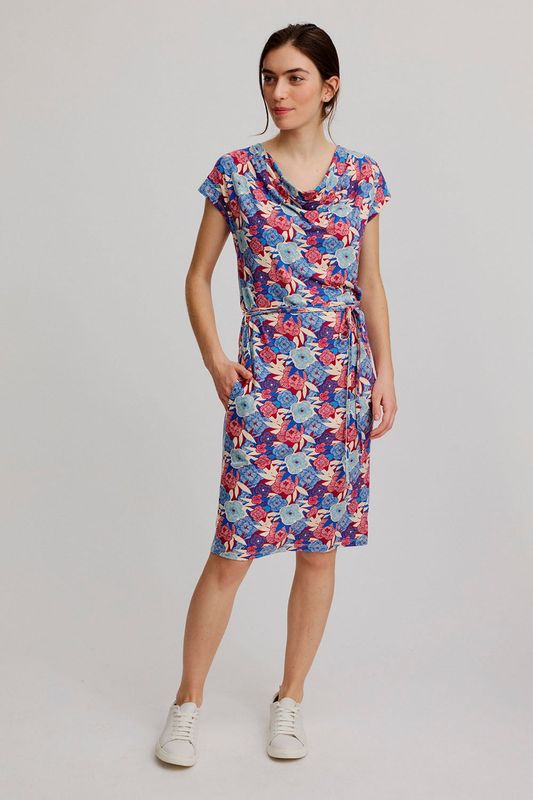 Tranquillo Kleid E150 blau/rot gemustert Tranquillo Kleid E150 blau/rot gemustert