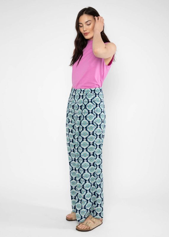 Blutsgeschwister Hose Blutsgeschwister Hose "Breezy Palazzo" blau/gemustert