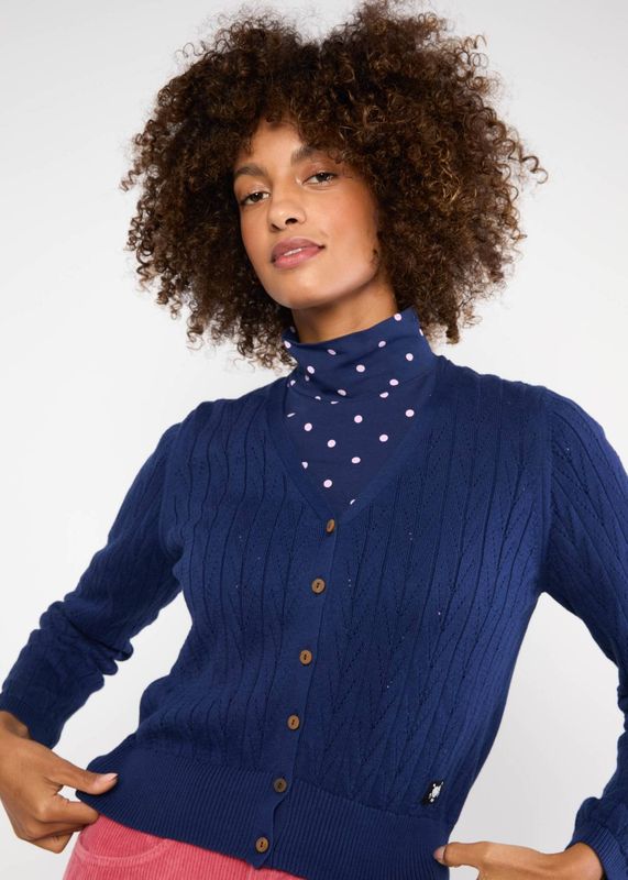 Blutsgeschwister Strickjacke "Save the World" blau