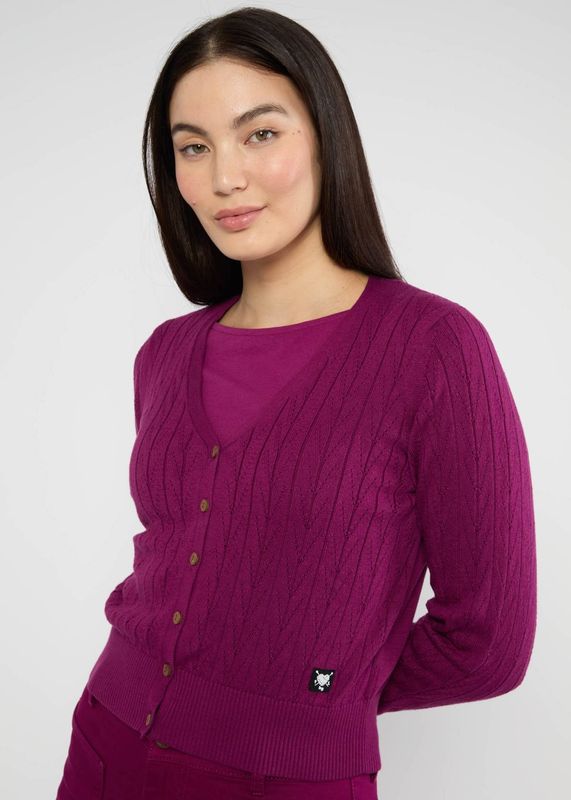 Blutsgeschwister Strickjacke "Save the World" beere