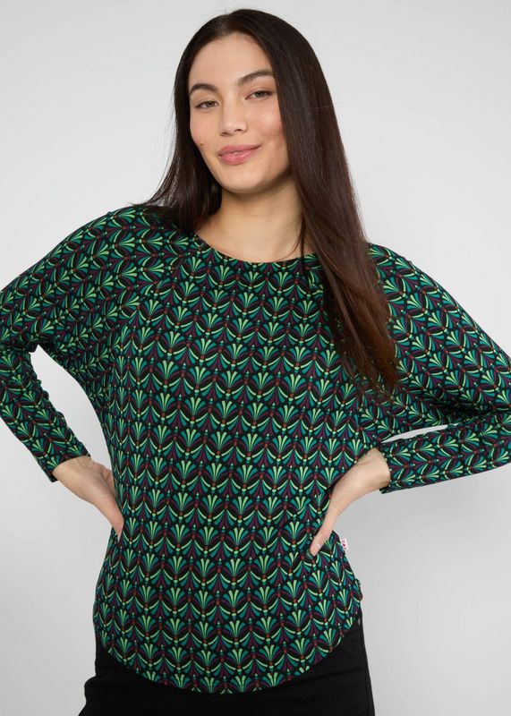 Blutsgeschwister Shirt "Autumns Wings" grün/gemustert 