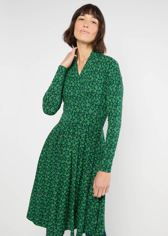 Blutsgeschwister Kleid "La vie est Belle" grün/gemustert 