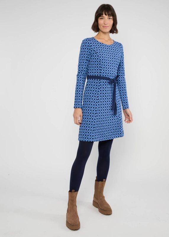 Blutsgeschwister Kleid "Très Charmeuse" blau/gemustert 