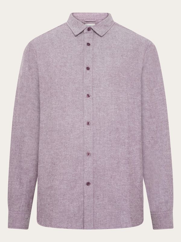 Knowledge Cotton Hemd berre/creme Struktur