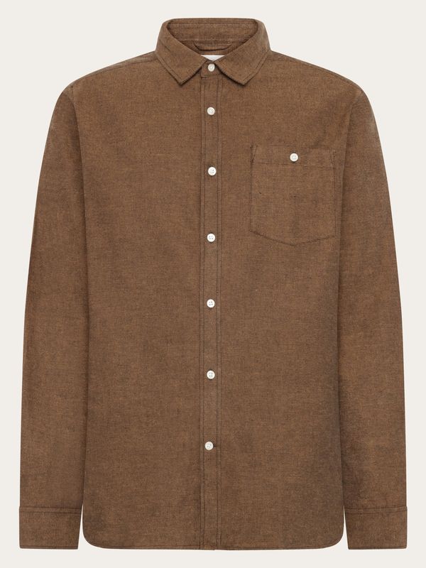 Knowledge Cotton Hemd schoko/fishbone