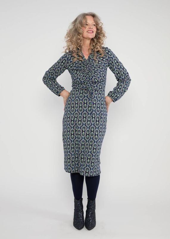 Blutsgeschwister Kleid Blutsgeschwister Kleid "Good Girls Gathering" blau/bunt gemustert