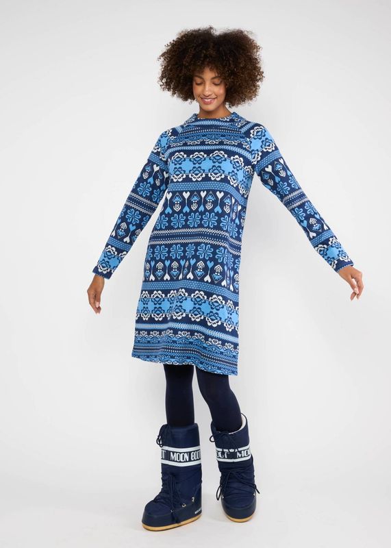Blutsgeschwister Kleid Blutsgeschwister Kleid "Oh so Oslo" blau/gemustert