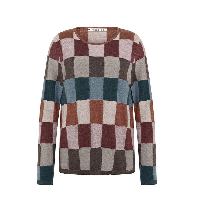 Mansted Pullover Mansted Pullover "Lillith" braun/blau karriert