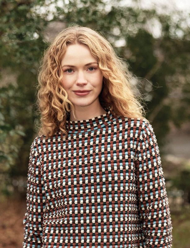 Mansted Pullover mit Stehkragen Mansted Pullover mit Stehkragen "Eden" braun/blau karriert