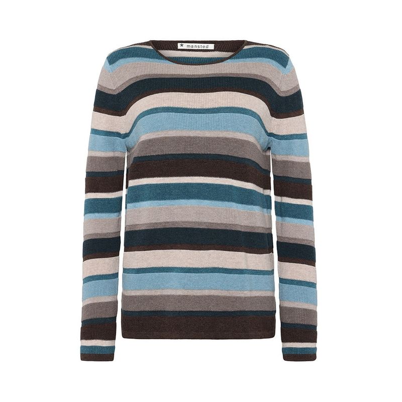 Mansted Pullover Mansted Pullover "Mathilde" grün gestreift