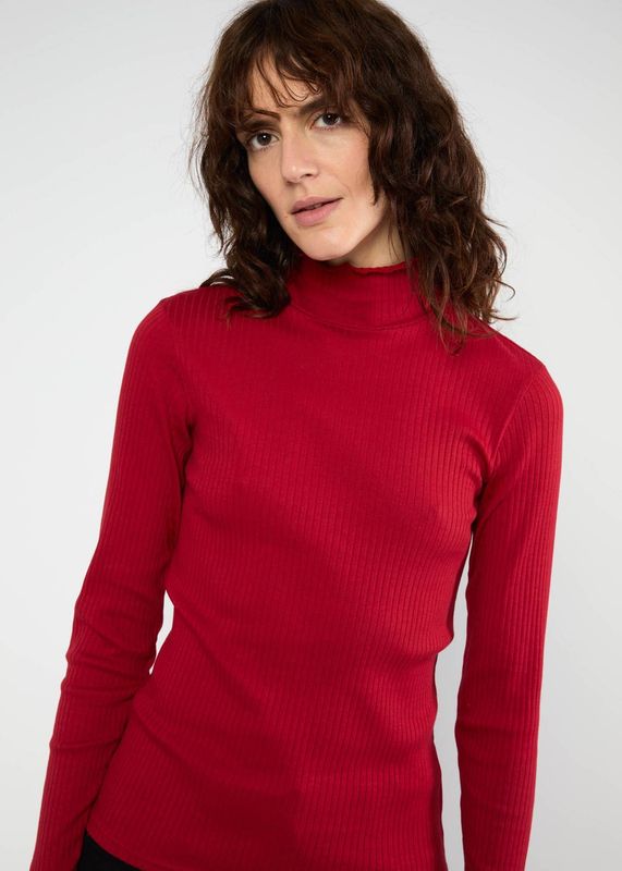 Blutsgeschwister Shirt mit Stehkragen Blutsgeschwister Shirt mit Stehkragen "Female Power" rot