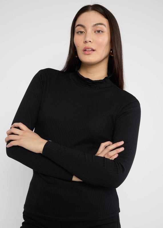 Blutsgeschwister Shirt mit Stehkragen Blutsgeschwister Shirt mit Stehkragen "Female Power" schwarz