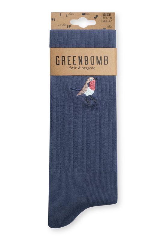 Greenbomb Socken Greenbomb Socken "Vogel" blau