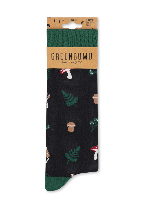 Greenbomb Socken Greenbomb Socken "Pilze" schwarz