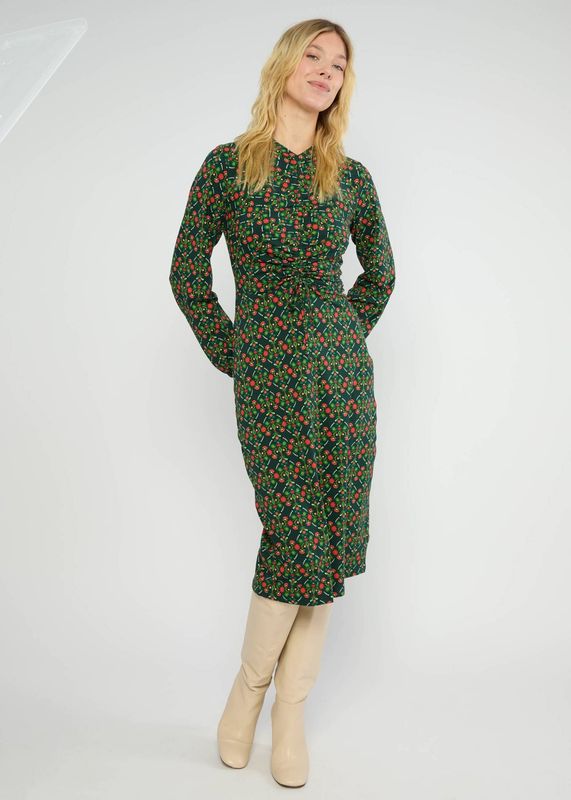 Blutsgeschwister Kleid Blutsgeschwister Kleid "Good Girls Gathering" grün/gemustert