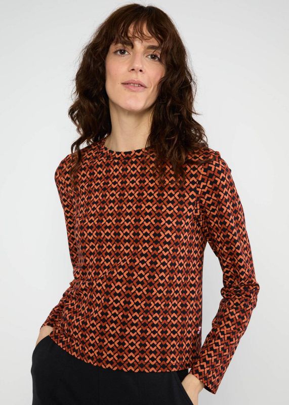 Blutsgeschwister Shirt Blutsgeschwister Shirt "Radiant Rebels Crew" orange/schwarz gemustert