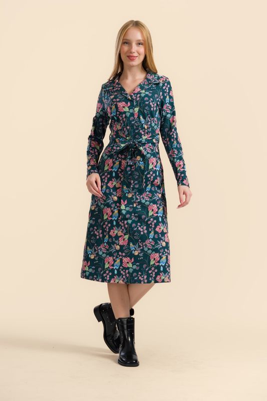 Lalamour Kleid Lalamour Kleid "Marilyn" petrol/gemustert