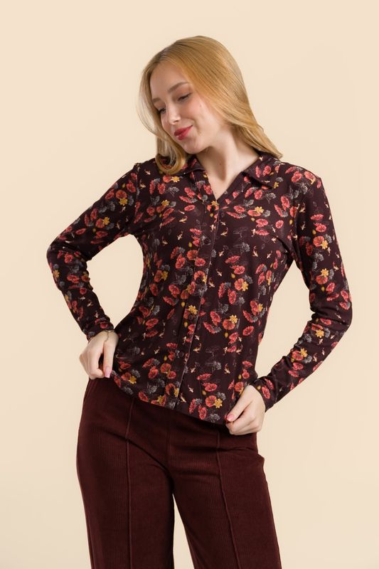 Lalamour Bluse Lalamour Bluse "Anna" braun/orange/gelb