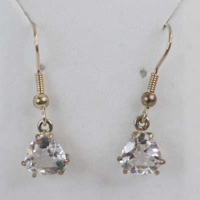 Clear Quartz Pyramid Dangle Earrings Clear Quartz Pyramid Dangle Earrings