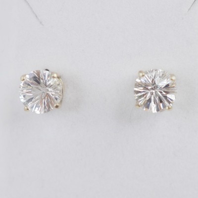 Clear Quartz Round Stud Earrings Clear Quartz Round Stud Earrings