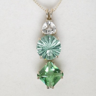 Green Obsidian Radiant Heart with Tibetan Green Magician and Danburite Green Obsidian Radiant Heart with Tibetan Green Magician and Danburite