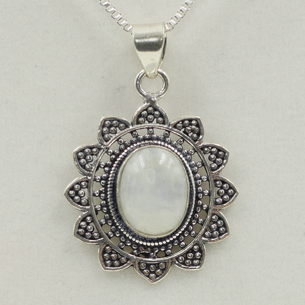 Moon Stone Flower Pendant Moon Stone Flower Pendant